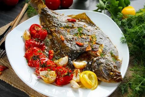 Рецепт камбалы в духовке с овощами