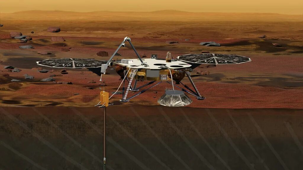 Марсианский зонд. Посадочный модуль НАСА Insight. Аппарат Mars Insight. Посадочный модуль НАСА Insight Mars. Insight аппарат на Марсе.