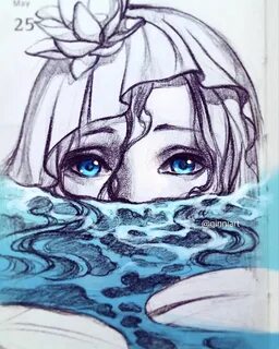 Нарисовал девочку водой