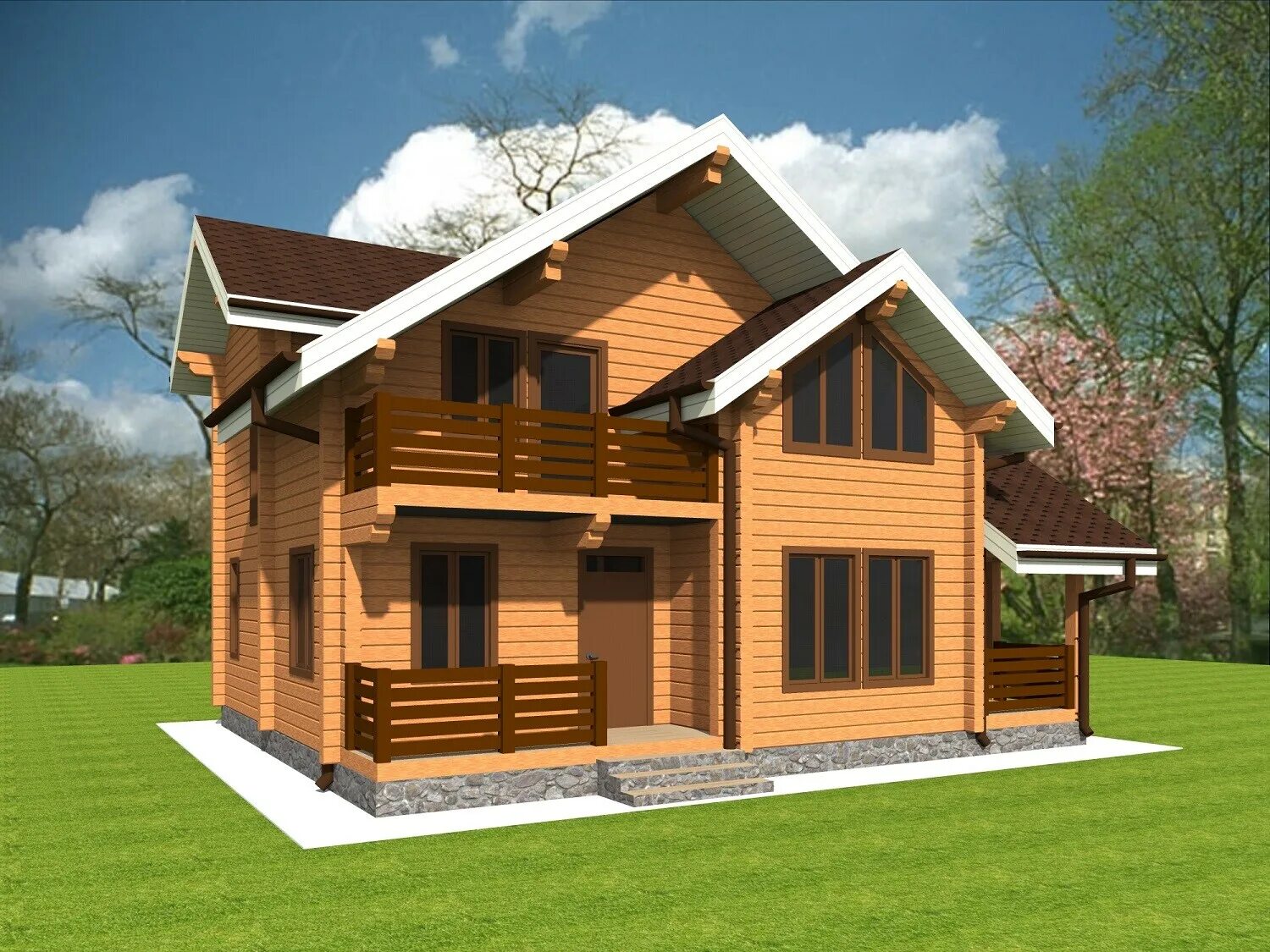 дом из профилированного бруса. деревянный дом из бруса с мансардой 6х6. баня 8х8 с мансардой и террасой. деревянный дом. каркасно щитовой дом.