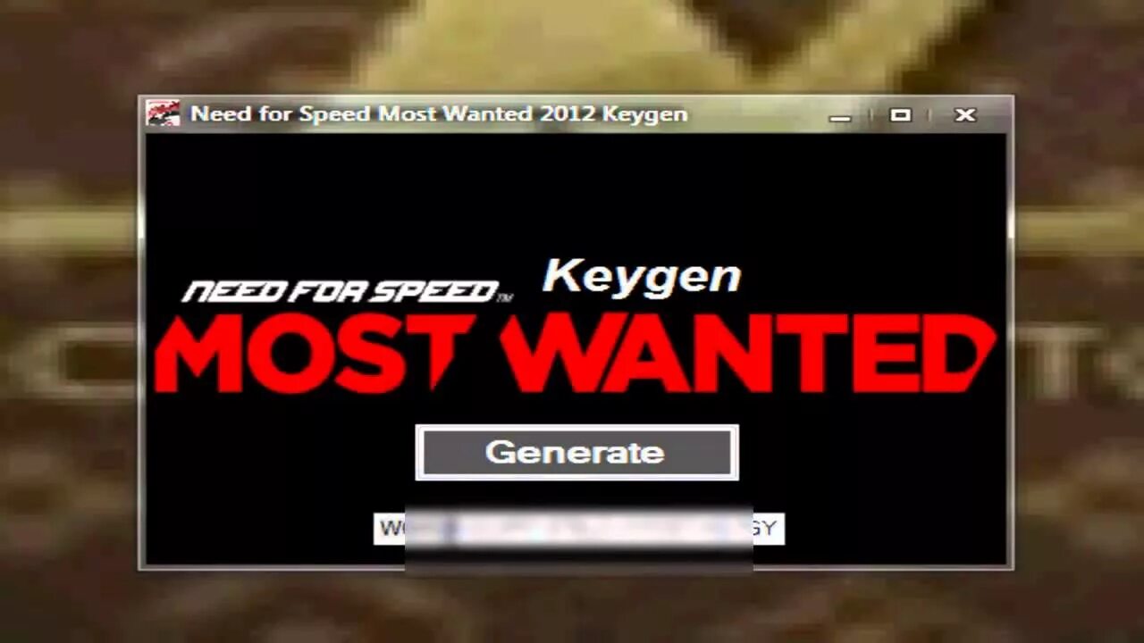 Need for speed most wanted ключ