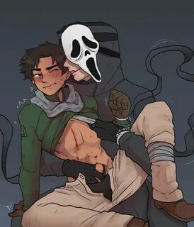 Rule34. yaoi. handjob. malemale. male only. dead by daylight. blood. dubio...