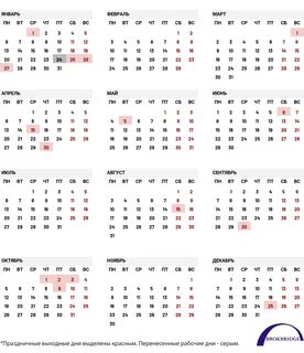 Сколько праздничных дней в 2024г