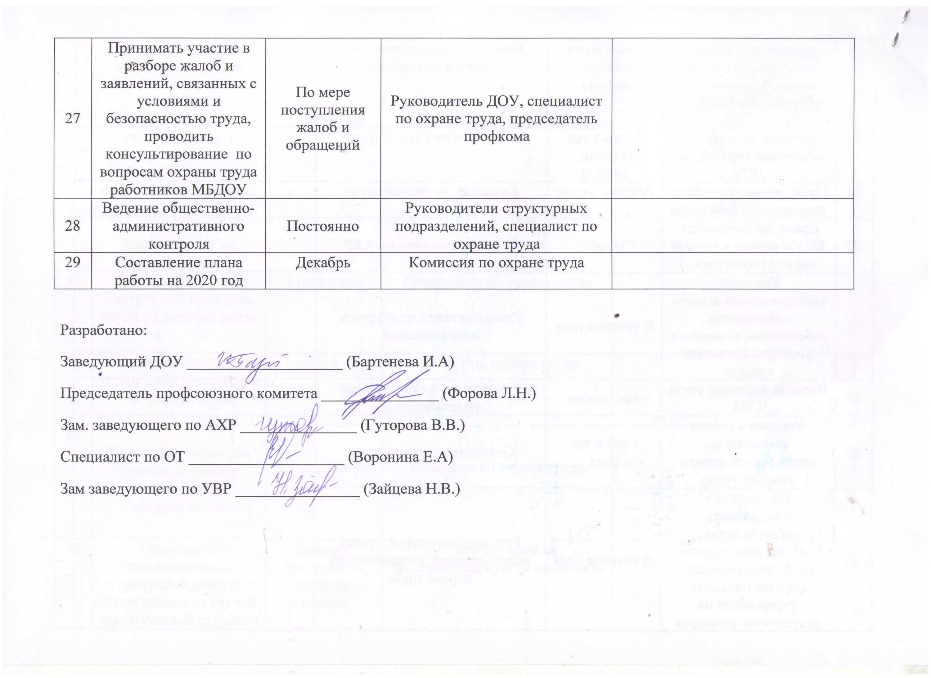 план работы межведомственной комиссии по охране труда