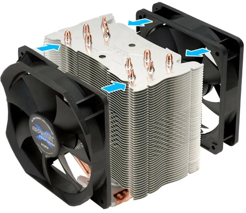Как понять в какую сторону дует кулер. Кулер zalman cnps10x. zalman 10x performa. zalman cnps10x performa. zalman cnps10x performa второй вентилятор.