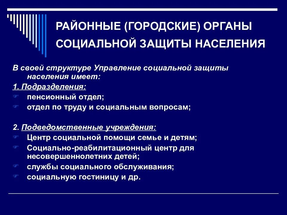 Что такое усзн. Структура органов социальной защиты. функции районных, городских органов социальной защиты населения. система государственных учреждений социальной защиты населения. структура усзн.
