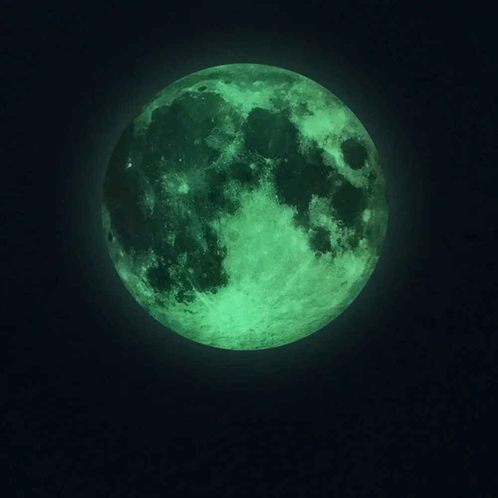 30cm Luminous Moon Wall Stickers Glow in the Dark DIY Wall Sticker Living Room H