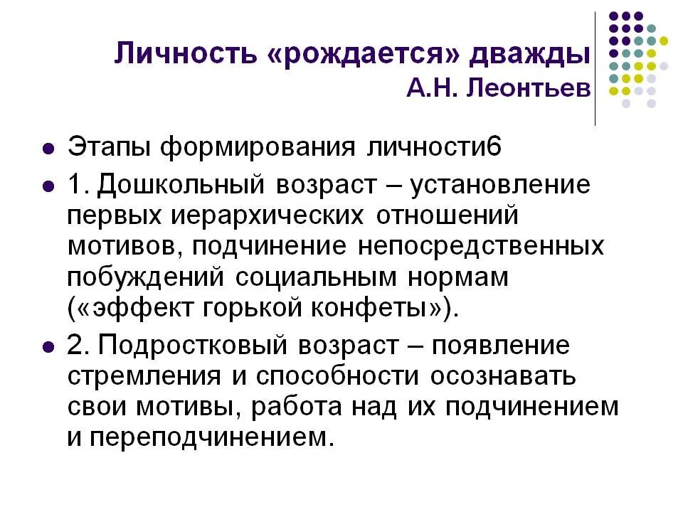 Этапы развития личности по Леонтьеву. А Н Леонтьев первое рождение личности. Личность рождается дважды. Этапы формирования личности Леонтьев. Писатель в подростковом возрасте дважды защитил кандидатскую