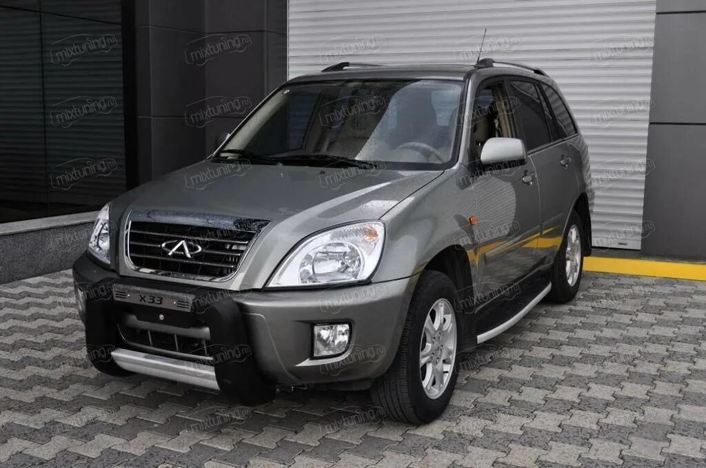 Chery Tiggo t11 обвес. Обвес чери Тигго т11. Chery Tiggo t11 с кенгурятником. Chery Tiggo t11 FL черная.