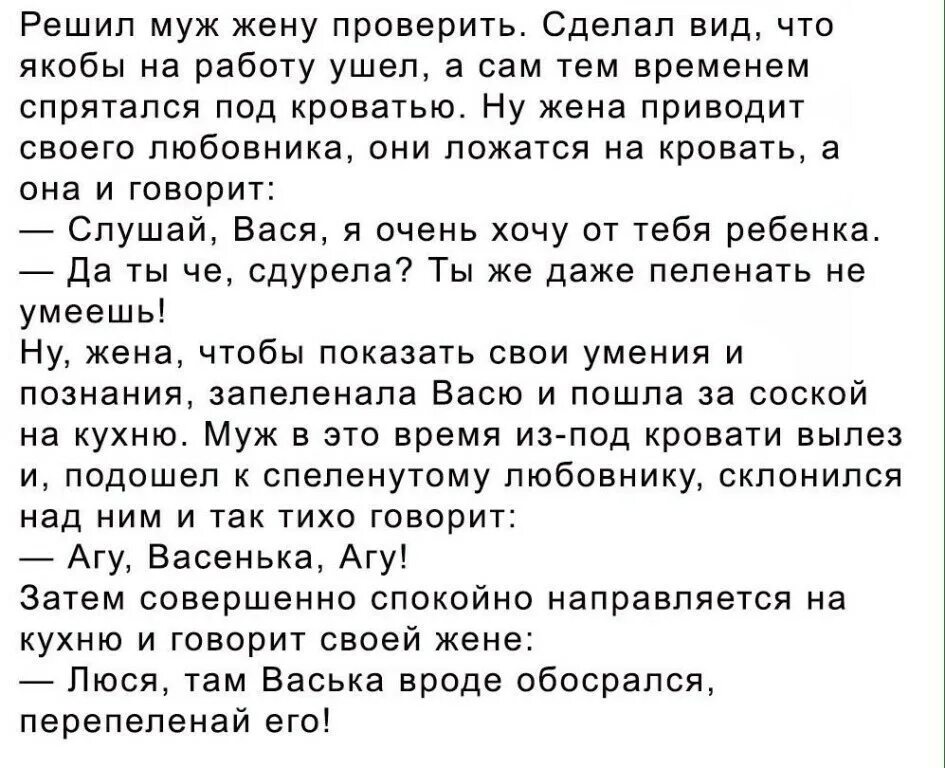 Решила проверить сына. Решил муж жену проверить сделал вид что на работу. Приколы про мужа. Анекдот решил муж жену проверить. Умом Россию не понять пока не выпито ноль пять.