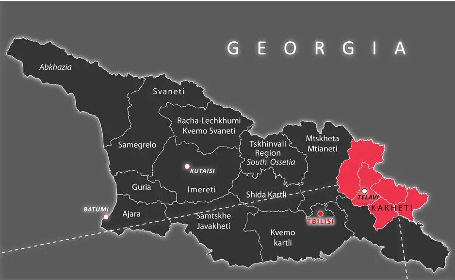 Где находится грузия. Регионы Грузии на карте. Кахетия на карте Грузии. Границы Грузии на карте. Подробная карта Грузии.