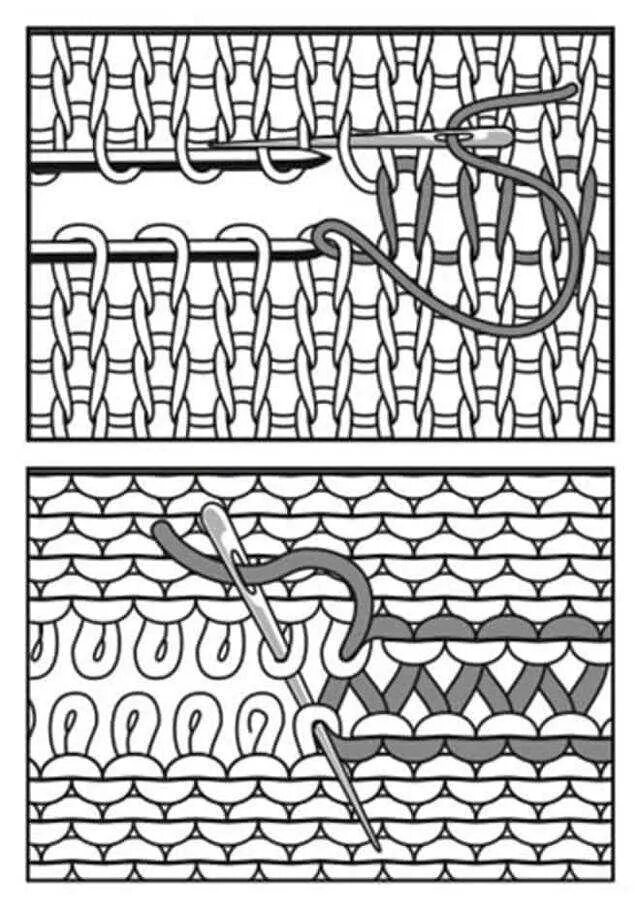 Сшивание вязаных изделий швом петля в петлю. Сшивание вязаных изделий трикотажным швом. Трикотажные шов на игле 1х1 резинки. Трикотажный шов для сшивания вязаных деталей. Соединение деталей крючком
