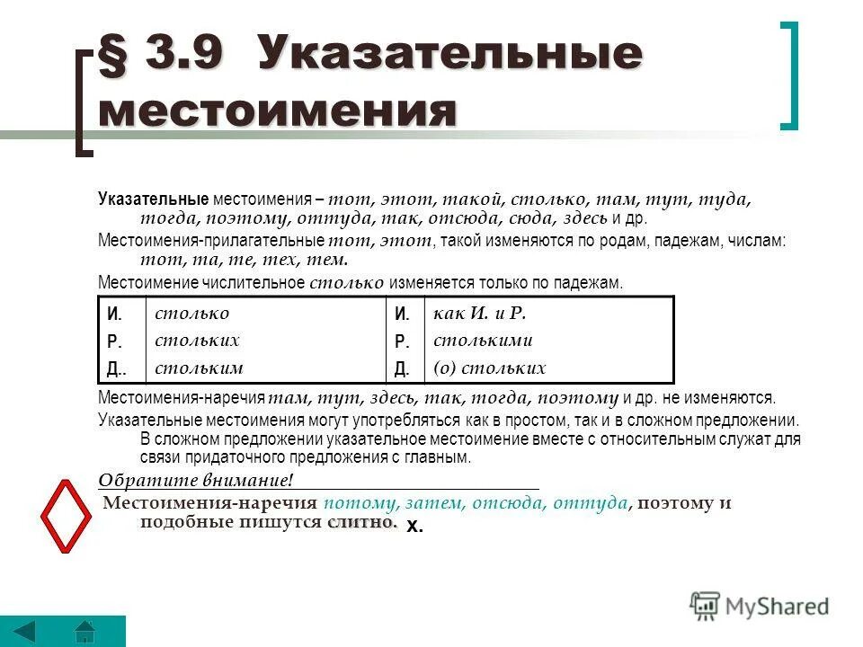 8 предложений с указательными местоимениями