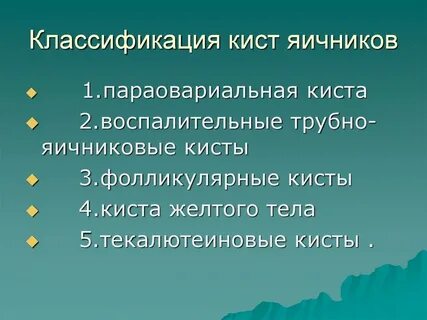 Классификация кист