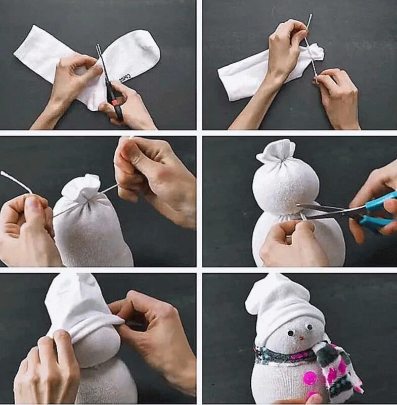 Как сделать игрушку для мужчин. Поделка Снеговик. Снеговик из носка. Снеговик своими руками поделка. Снеговики из носков.