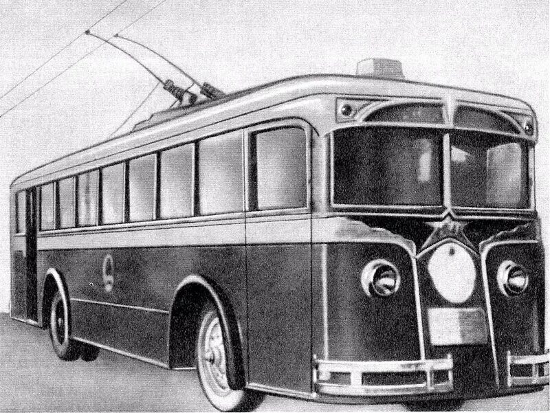 Первый Советский троллейбус ЛК-1. ЯТБ-3 сбоку.