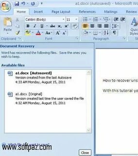 Word saved
