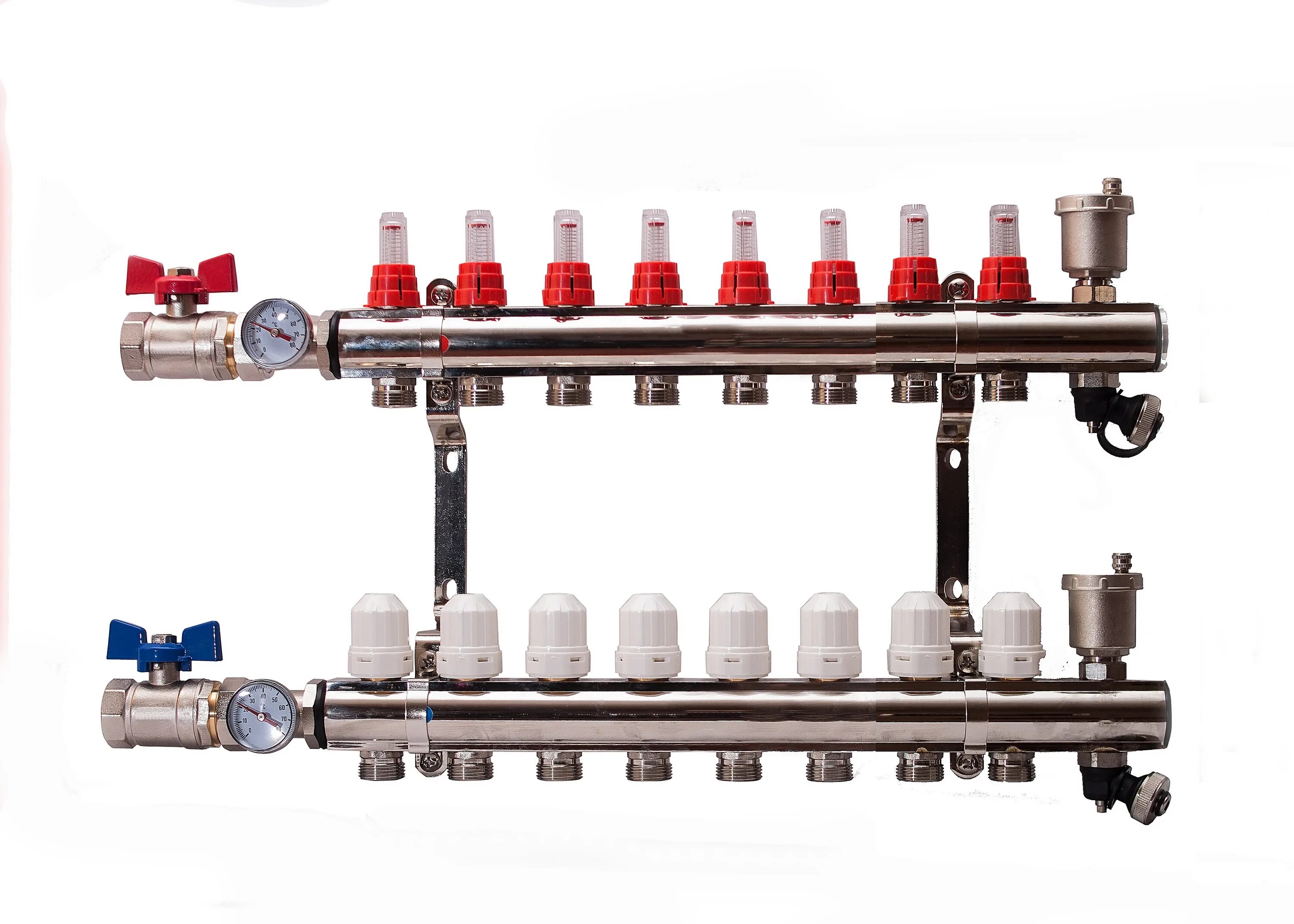 Коллектор vieir с расходомерами. Гребёнка для тёплого пола cosmo 952017. Коллектор гребенка для водяного отопления пола. Коллекторная группа с расходомерами 1"х4х3/4", frankische 79501104. Гребенка для теплых полов.