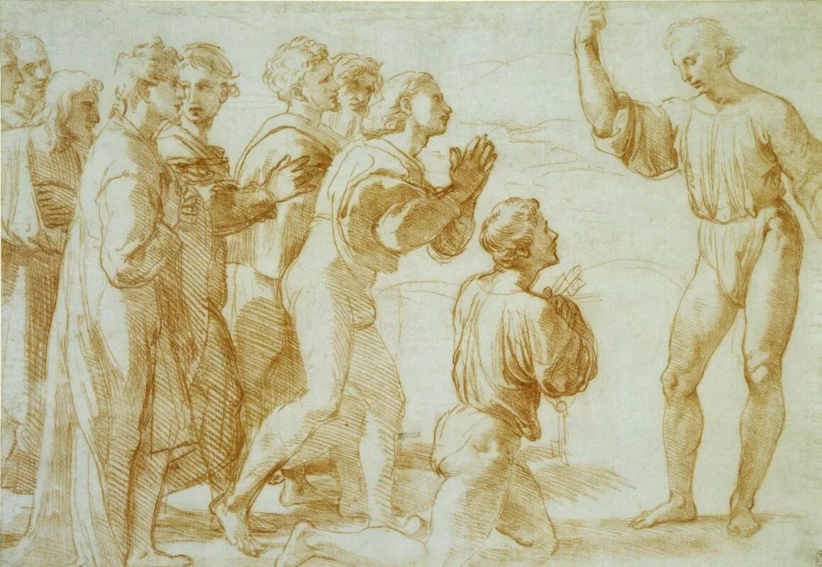 Наброски Рафаэля Санти. Рисунки эпохи возрождения