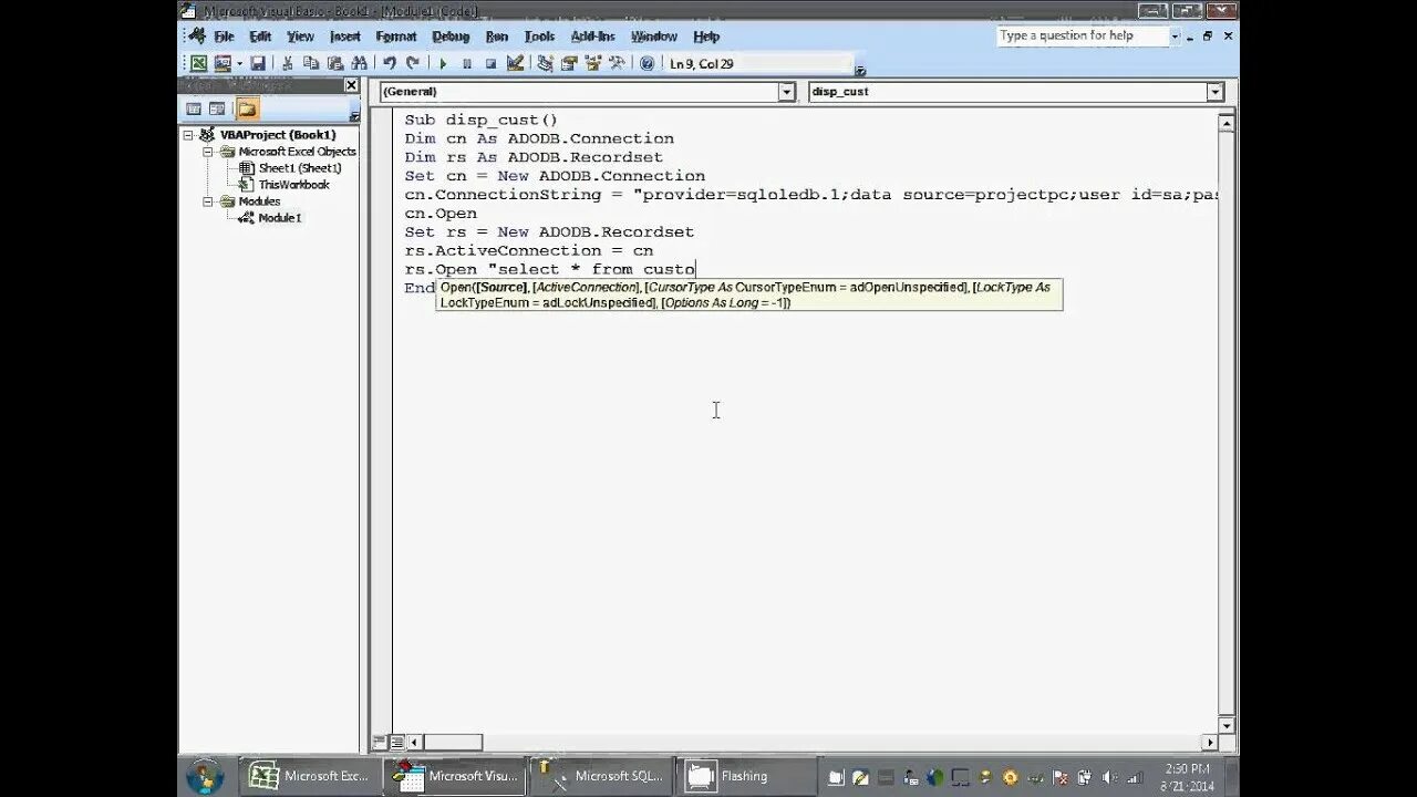 Sql vba. Mysql and vba. adodb vba как создать запросы.