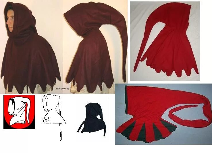 Шаперон женский. Шаперон монашеский. Лирипип. Шаперон головной убор средневековья. Капюшон на прозрачном фоне.