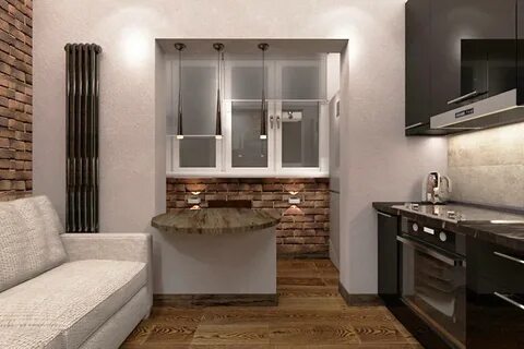 Проект кухни с балконом