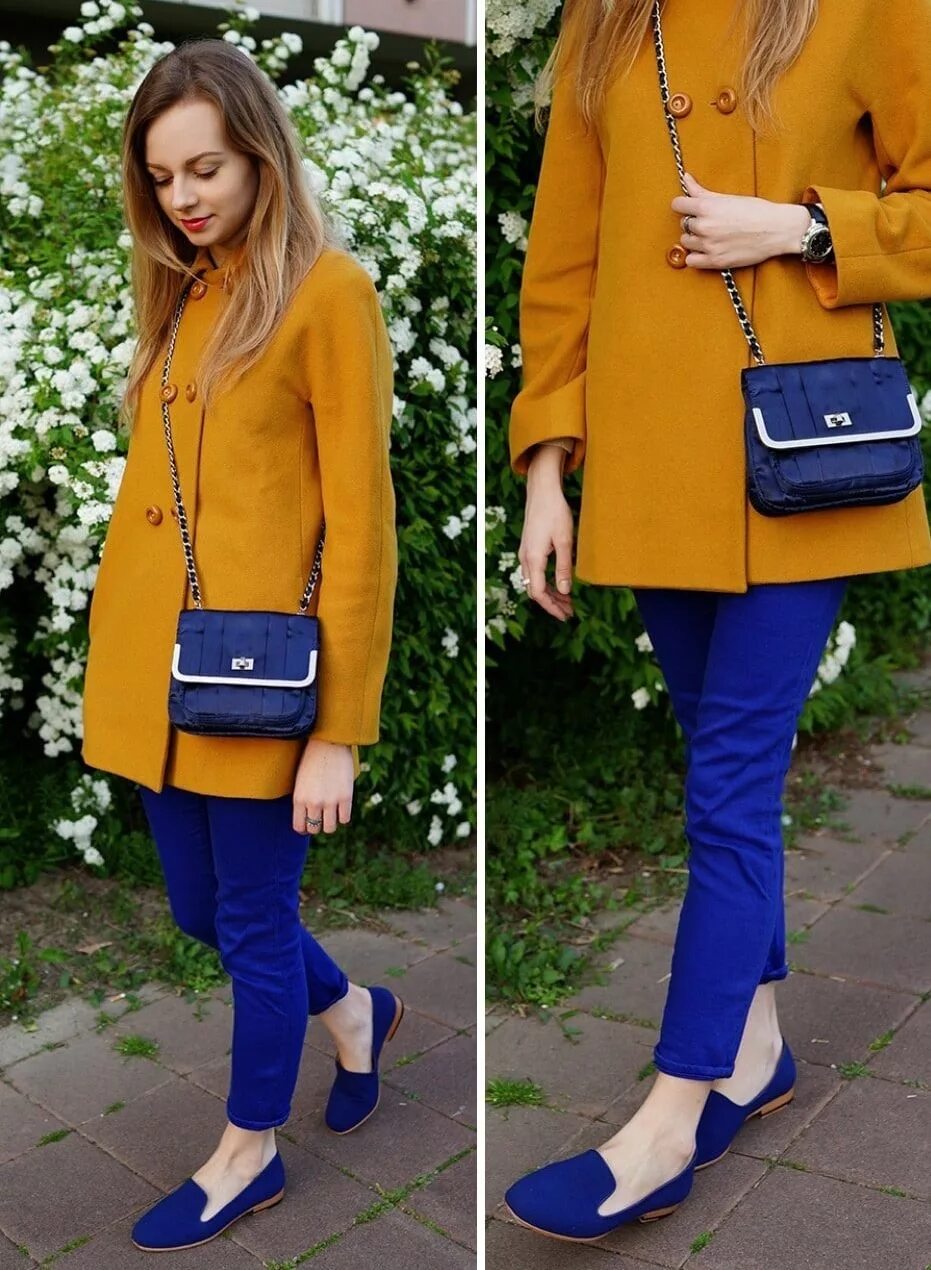Сочетание желтого в одежде. Сочетание синего и горчичного. Горчичный цвет сочетание. Горчичный цвет в одежде. Сосетание горчичнргр увкта.