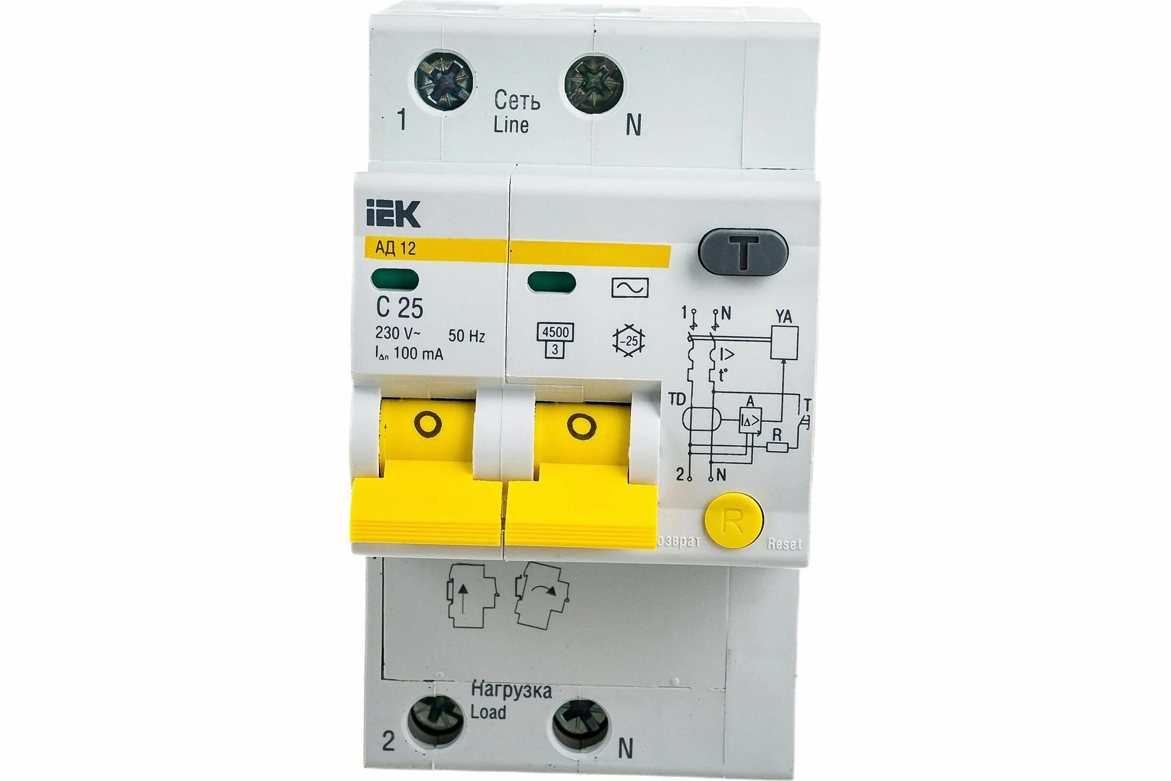 Iek авдт 16а 30ма. Ад-12 ИЭК 2п 25а 30ма диф автомат. Диф. Автомат 2п. 16а 100ма ИЭК ад-12. Автомат дифференциальный IEK ад12 с25. Дифференциальный автомат IEK, ад-12, 2п, 25 а.