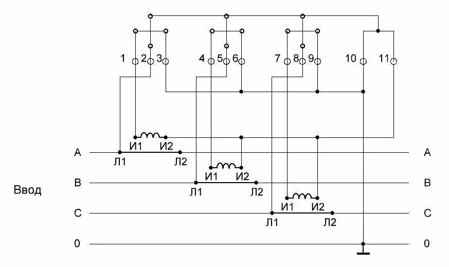 Схема включения трехфазного счетчика Меркурий 230. Схема подключения 3 фазного счетчика с трансформаторами тока. Схема подключения трехфазного счетчика непрямого включения. Схема полукосвенного включения трехфазного счетчика.