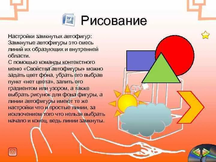 Создать рисунок с помощью автофигур. Автофигуры. команда автофигуры. для создания рисунка в текстовом редакторе из автофигур применяют.... рисунки или автофигуры.