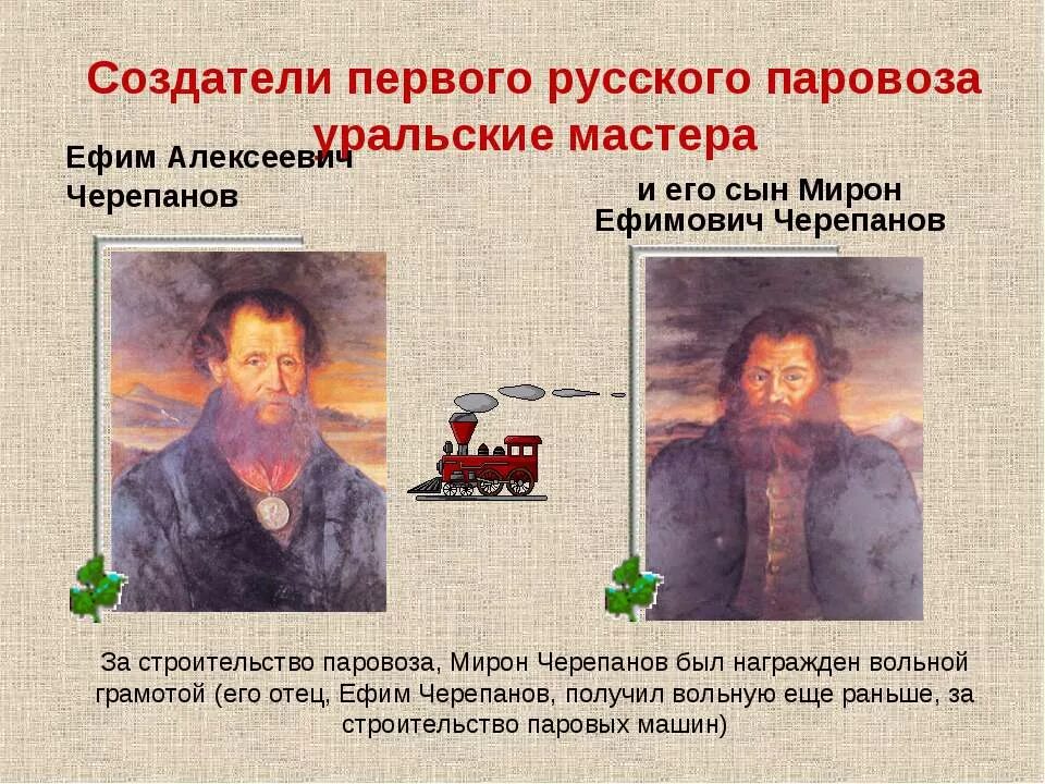 Что изобрели черепановы. Е. А. Изобретение черепановых. И м.