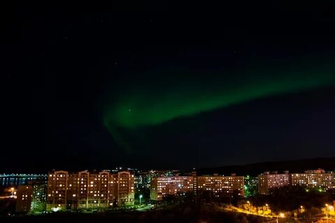 Мурманск время северное сияние