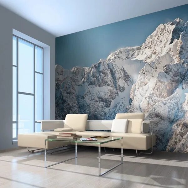 Mystical Mountains Mural Misty Mountain Shadow Hazy - Etsy Mountain mural, Wall 