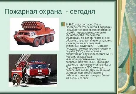 Виды служб пожарной охраны