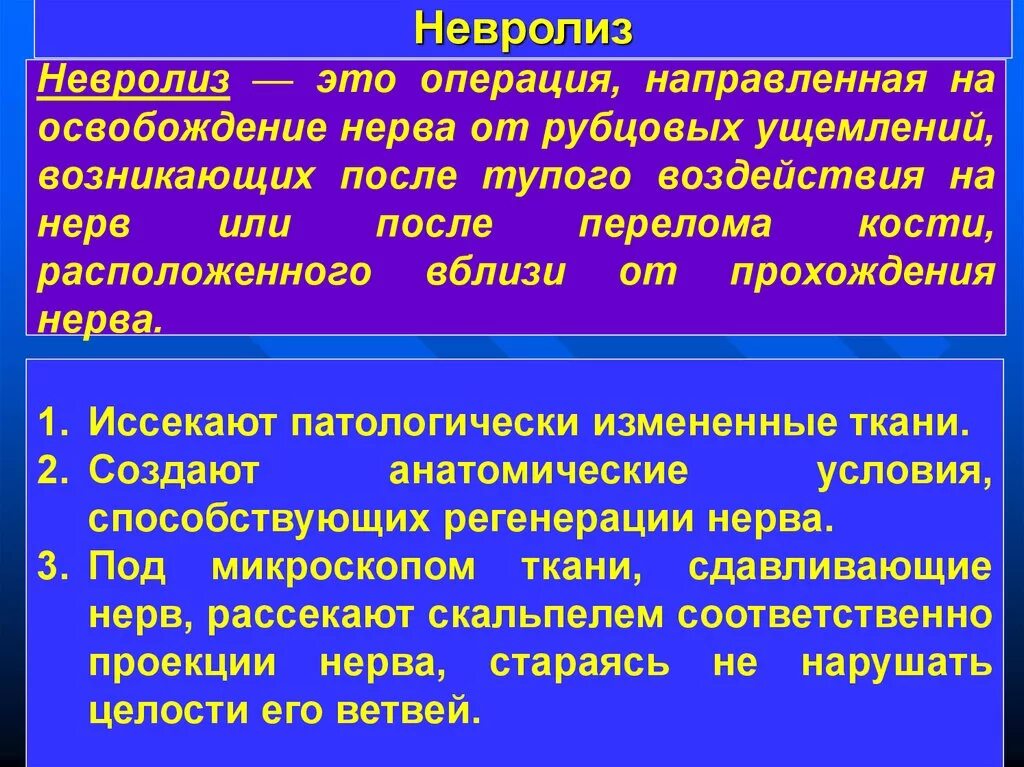 Операции на периферических нервах. Операции на нервах: шов нерва, невролиз.. Освобождение нерва латынь