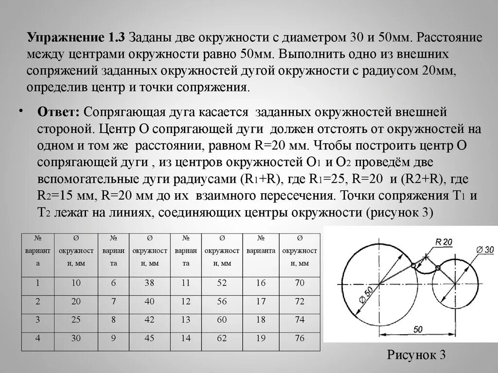 Максимальное расстояние между центрами. Расстояние между центрами окружностей. Расстояние между центрами двух окружностей. Радиус сопряжения окружностей. Сопряжения окружностей разного диаметра.