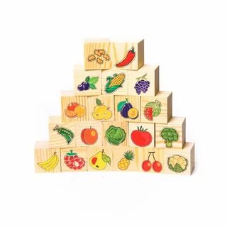 Кубики овощи и фрукты