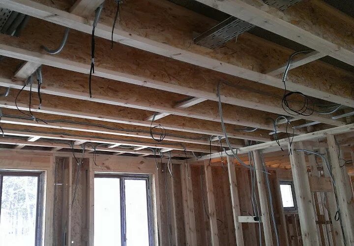Электропроводка в каркасном доме. Гофра в каркасном доме. Прокладка кабеля в деревянном доме. Проводка в каркасном доме. Монтаж электропроводки в каркасном доме.