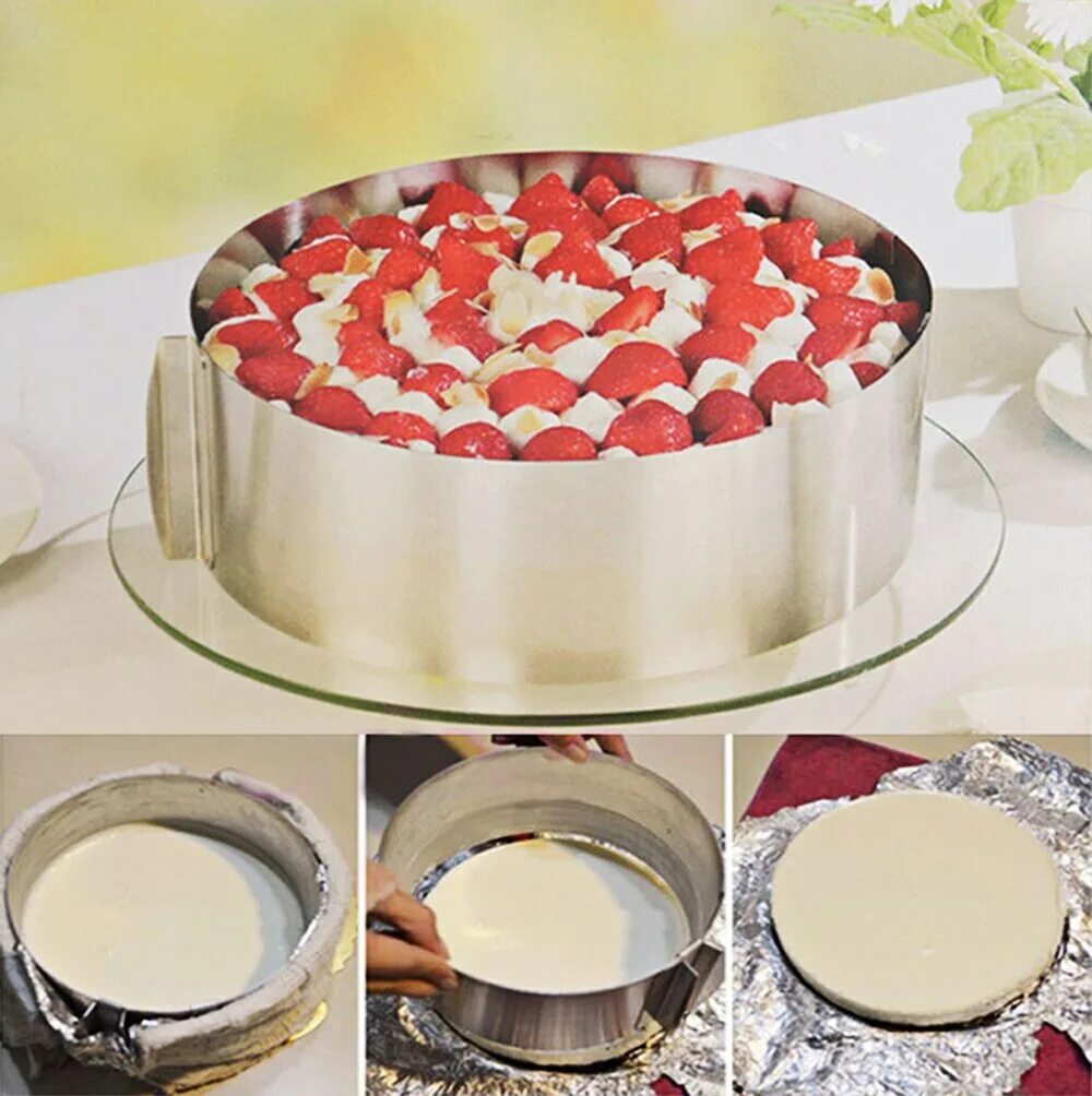 Форма для тортов какая лучше. Раздвижное кольцо для торта cake ring 16-30 см. форма для выпечки cake ring. форма кондитерская раздвижная &quot;кольцо&quot; от d16 до 30см 1530. круглая форма для выпечки cake ring 16-30 см.