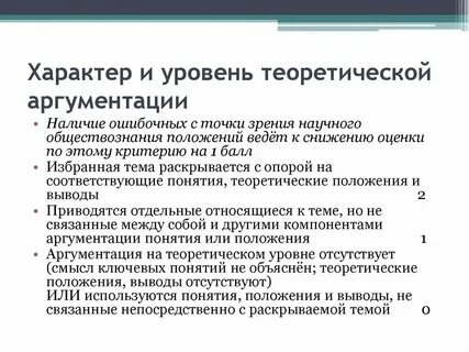 Аргументация на теоретическом уровне примеры