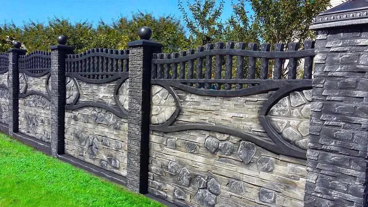 Купить бетонный забор цены. Евро забор бетонный секционный столбы. Красивый забор. Декоративный бетонный забор. Красивый бетонный забор.