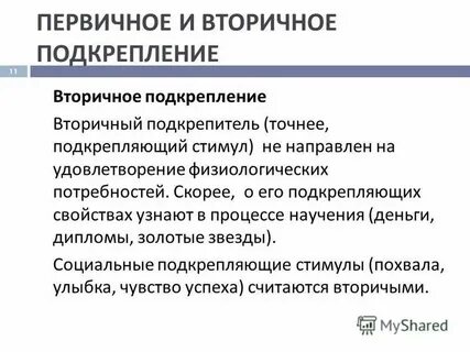 Первичное и вторичное образование