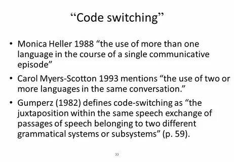 Code switching
