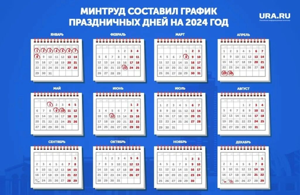 Календарь рабочих дней март 2024