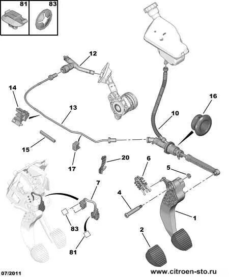 Система сцепления Ситроен с4. Педаль сцепления Ситроен с4 Пикассо. Трубка привода сцепления Peugeot 307. Фиксатор педали сцепления Ситроен с3.