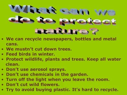 We must protect our environment