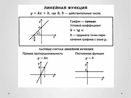 Линейная функция и ее график определение