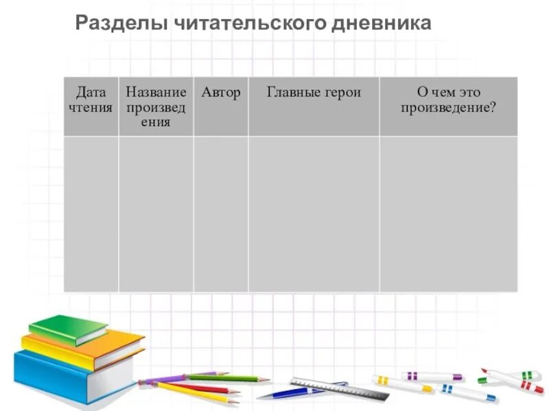 Читательский дневник таблица. Таблица ведения читательского дневника. Читательский дневник начальная школа. Читательский дневник список.