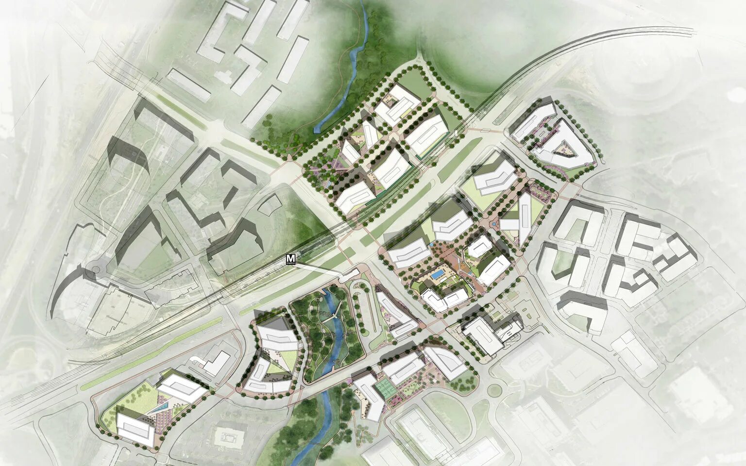 Kiruna Masterplan. Masterplan Heart. Master curve