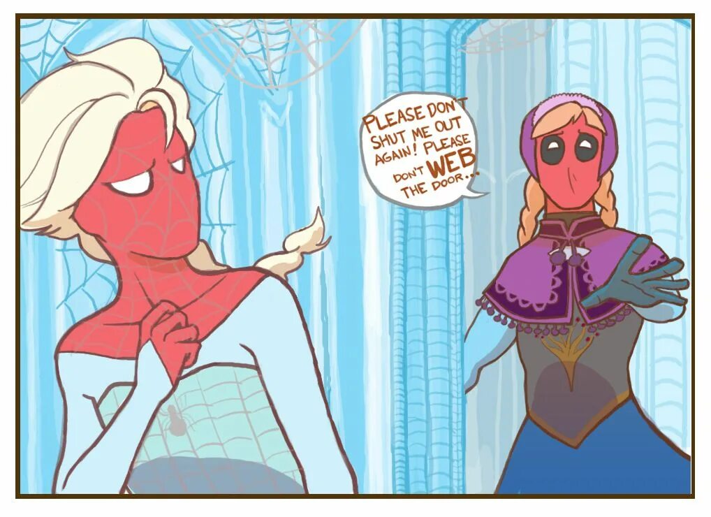 Frozen spider lily art. Elsa x spiderman.